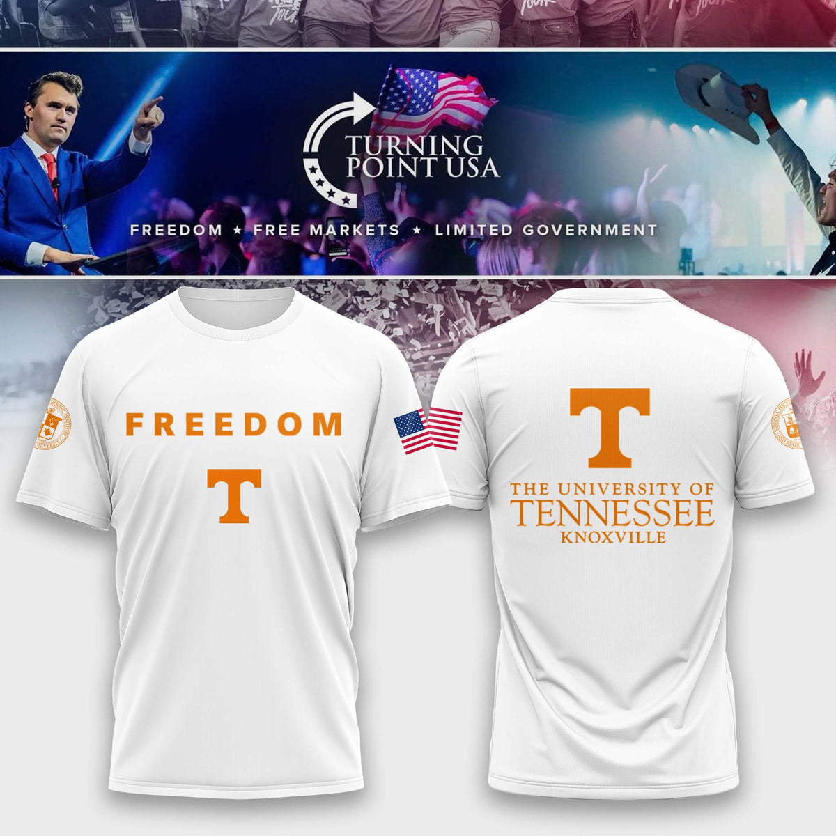 Limited Edition University of Tennessee, Knoxville x Turning Point USA T-Shirt Moonbestprint