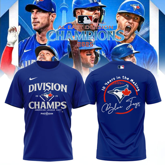 2025 American League East Champion x Toronto Blue Jays Merch T-Shirt Moonbestprint