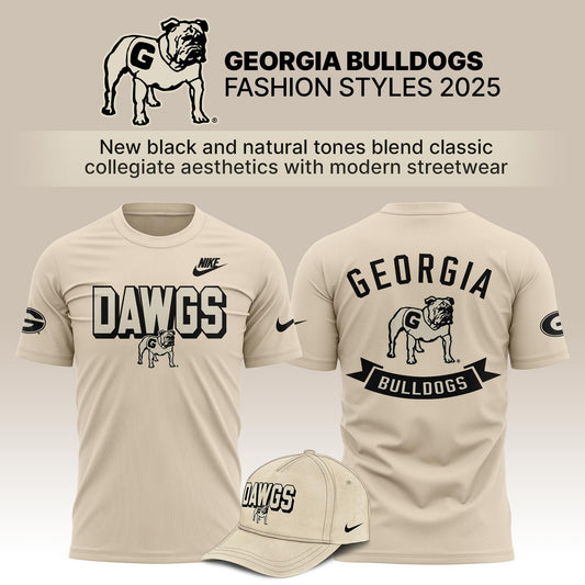 Georgia Bulldogs Bold Fashion 2025 Limited Edition TShirt - Natural | XY48 Moonbestprint