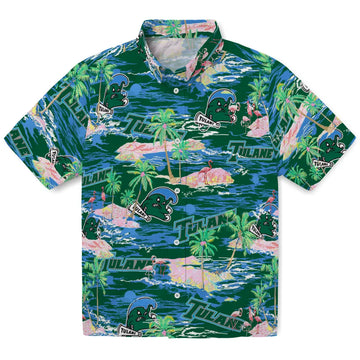 Tulane Wave Flamingo Retreat 2026 Hawaiian Shirt – Moonbestprint