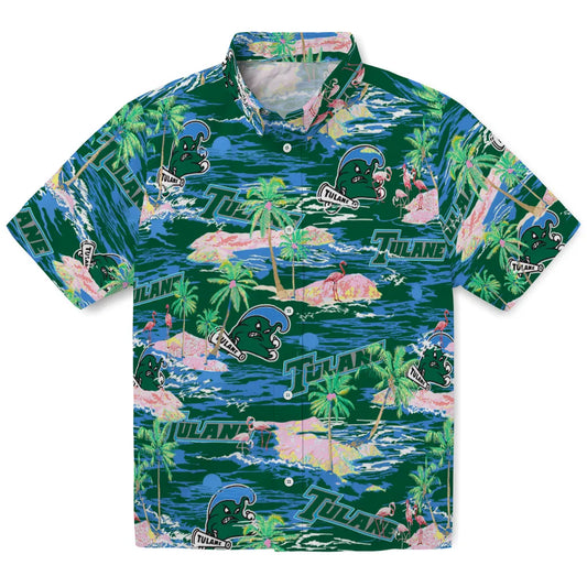 Tulane Wave Flamingo Retreat 2026 Hawaiian Shirt – Moonbestprint