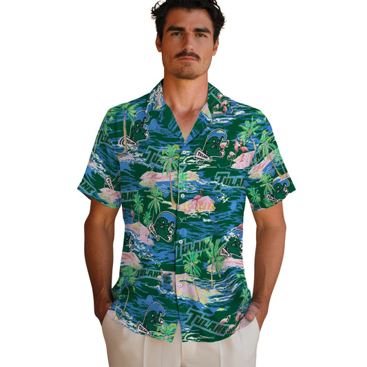 Tulane Wave Flamingo Retreat 2026 Hawaiian Shirt – Moonbestprint