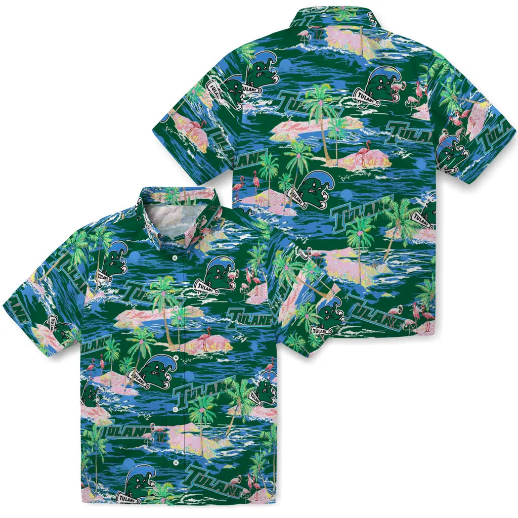 Tulane Wave Flamingo Retreat 2026 Hawaiian Shirt – Moonbestprint