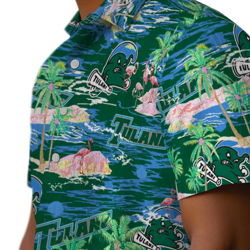 Tulane Wave Flamingo Retreat 2026 Hawaiian Shirt – Moonbestprint