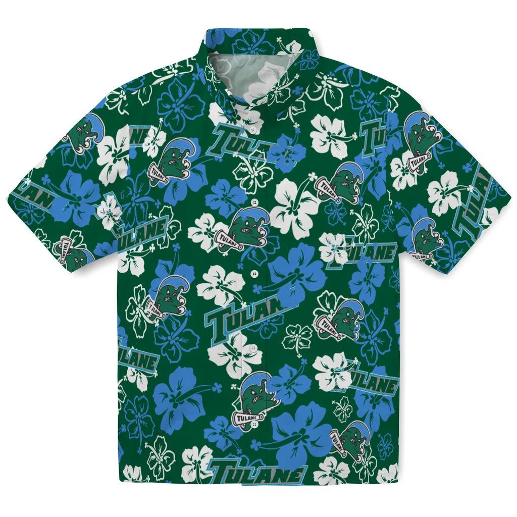 Tulane Wave Hibiscus Bloom Hawaiian Shirt – Moonbestprint