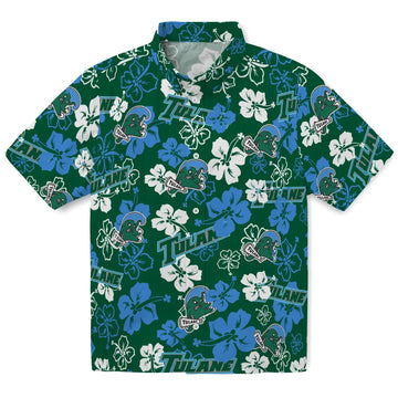 Tulane Wave Hibiscus Bloom Hawaiian Shirt – Moonbestprint