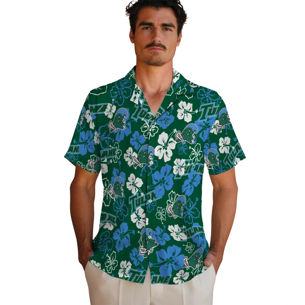 Tulane Wave Hibiscus Bloom Hawaiian Shirt – Moonbestprint