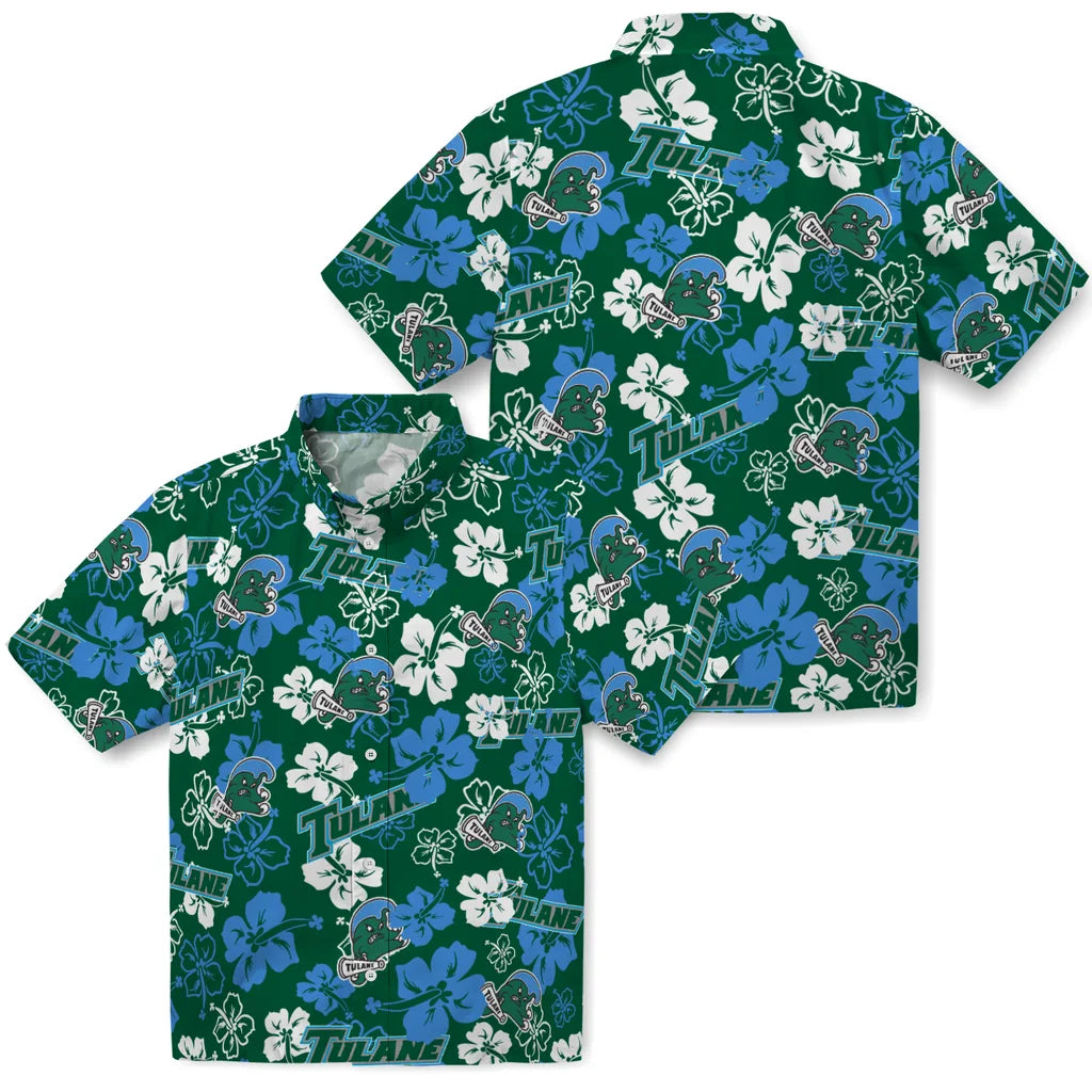 Tulane Wave Hibiscus Bloom Hawaiian Shirt – Moonbestprint