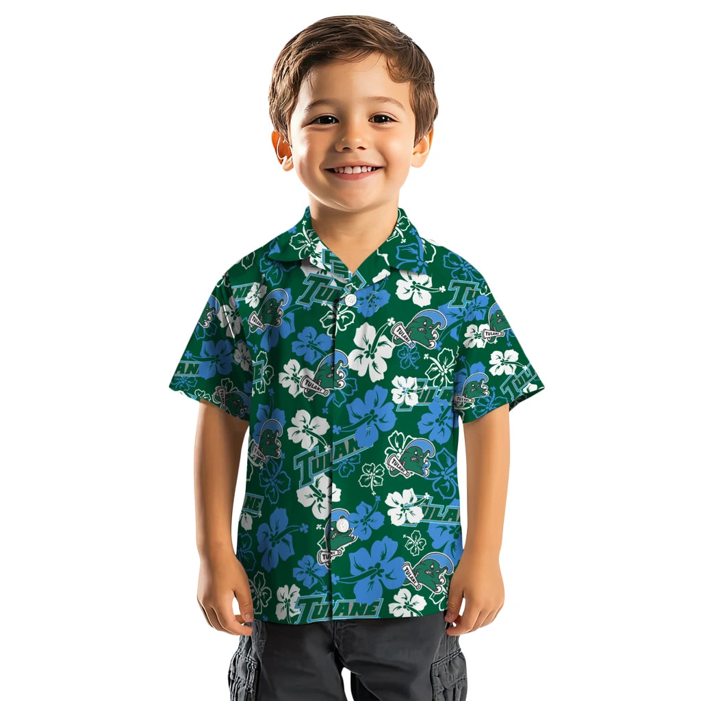 Tulane Wave Hibiscus Bloom Hawaiian Shirt – Moonbestprint