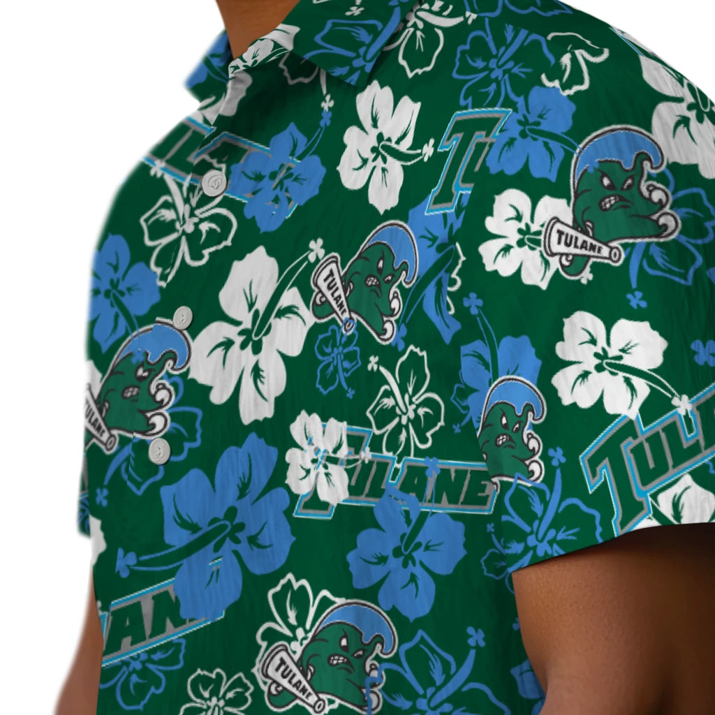 Tulane Wave Hibiscus Bloom Hawaiian Shirt – Moonbestprint
