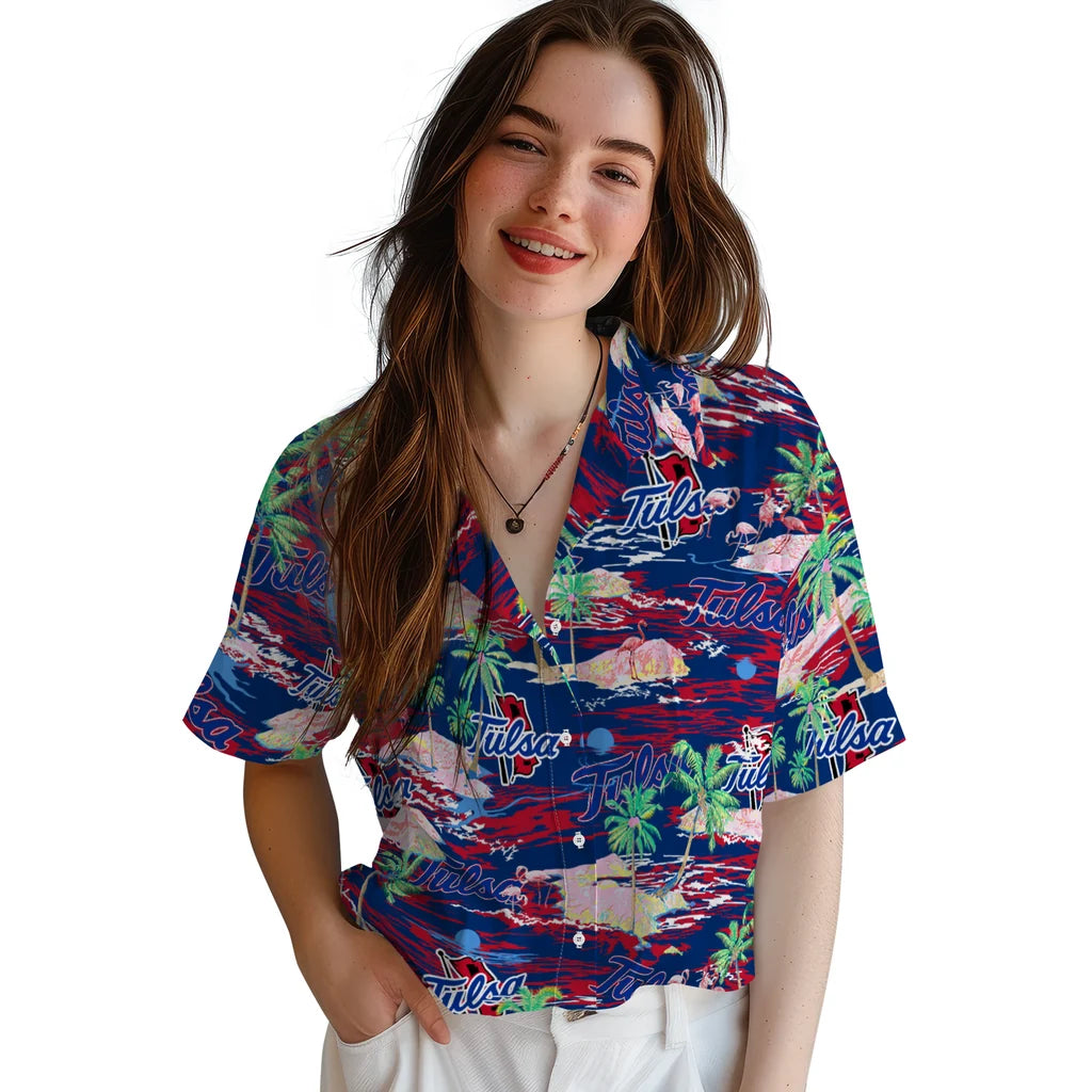 Tulsa Golden Hurricane Flamingo Retreat 2026 Hawaiian Shirt – Moonbestprint