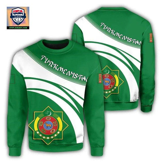 Turkmenistan Coat Of Arms Sweater Cricket Style J5W ? Usalast