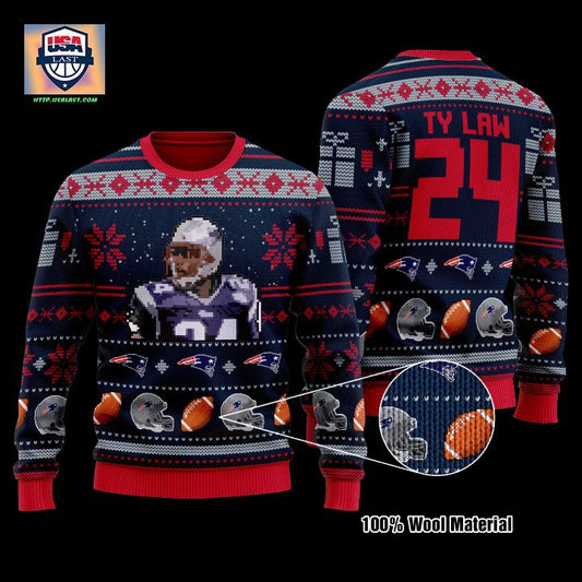 Ty Law 24 New England Patriots Nfl Christmas Sweater ? Usalast