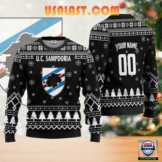 U.C Sampdoria Personalized Ugly Christmas Sweater Black Version ? Usalast
