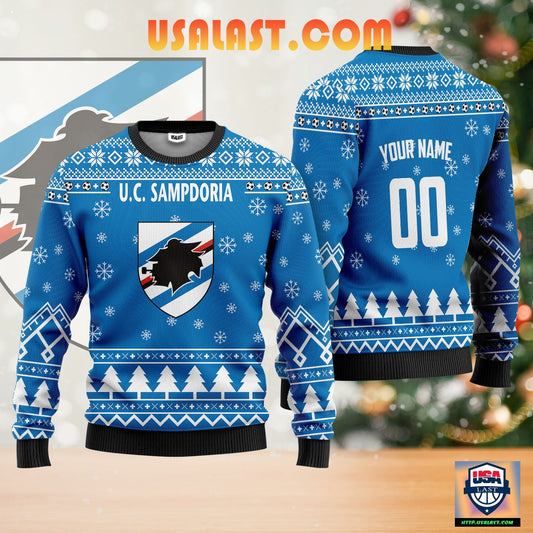 U.C Sampdoria Personalized Ugly Christmas Sweater Blue Version ? Usalast