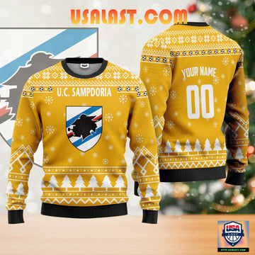 U.C Sampdoria Personalized Ugly Christmas Sweater Yellow Version ? Usalast