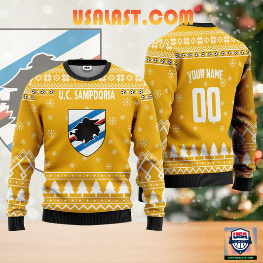 U.C Sampdoria Personalized Ugly Christmas Sweater Yellow Version ? Usalast