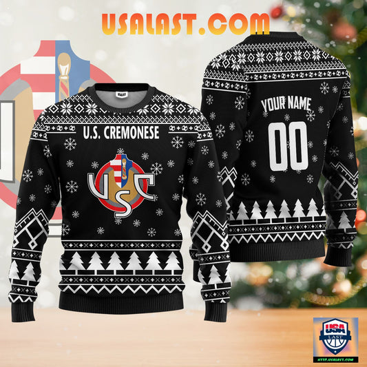 U.S. Cremonese Personalized Ugly Christmas Sweater Black Version ? Usalast