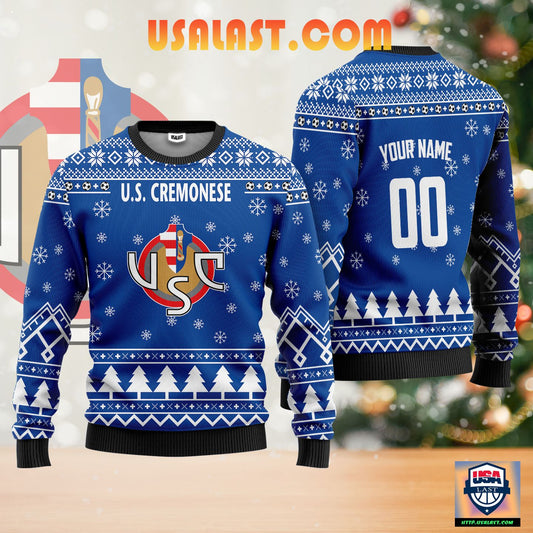 U.S. Cremonese Personalized Ugly Christmas Sweater Blue Version ? Usalast