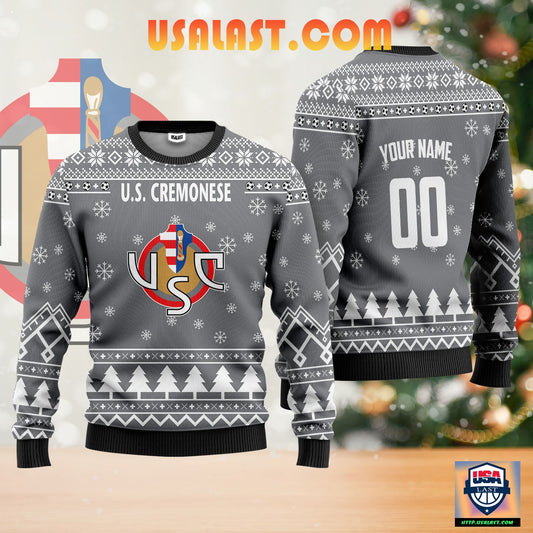 U.S. Cremonese Personalized Ugly Christmas Sweater Gray Version ? Usalast