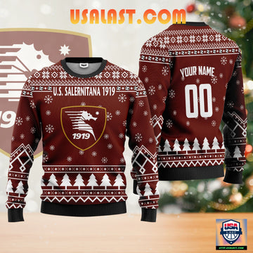 U.S. Salernitana 1919 Personalized Ugly Christmas Sweater Brown Version ? Usalast