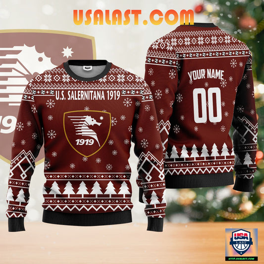 U.S. Salernitana 1919 Personalized Ugly Christmas Sweater Brown Version ? Usalast