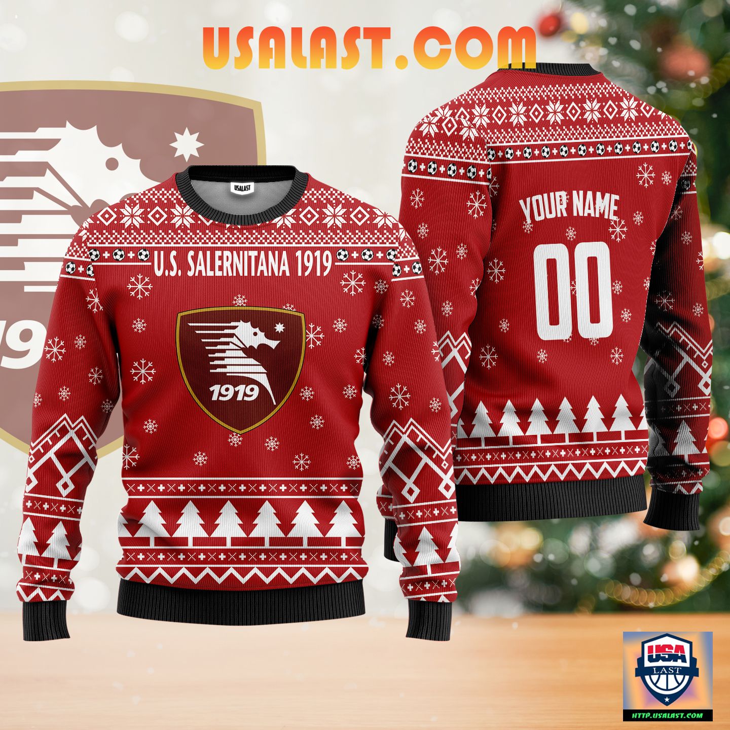 U.S. Salernitana 1919 Personalized Ugly Christmas Sweater Red Version ? Usalast