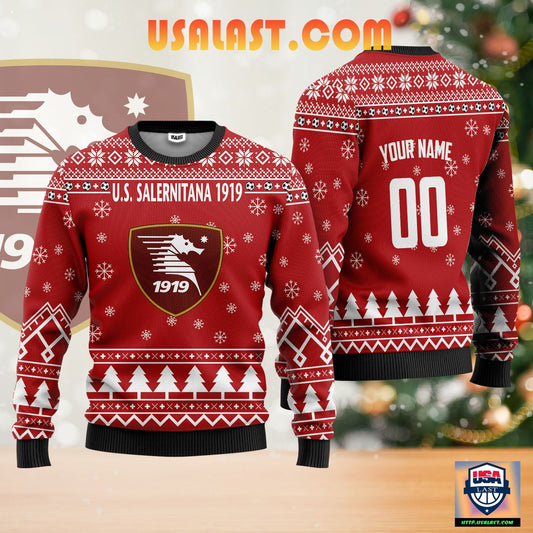 U.S. Salernitana 1919 Personalized Ugly Christmas Sweater Red Version ? Usalast