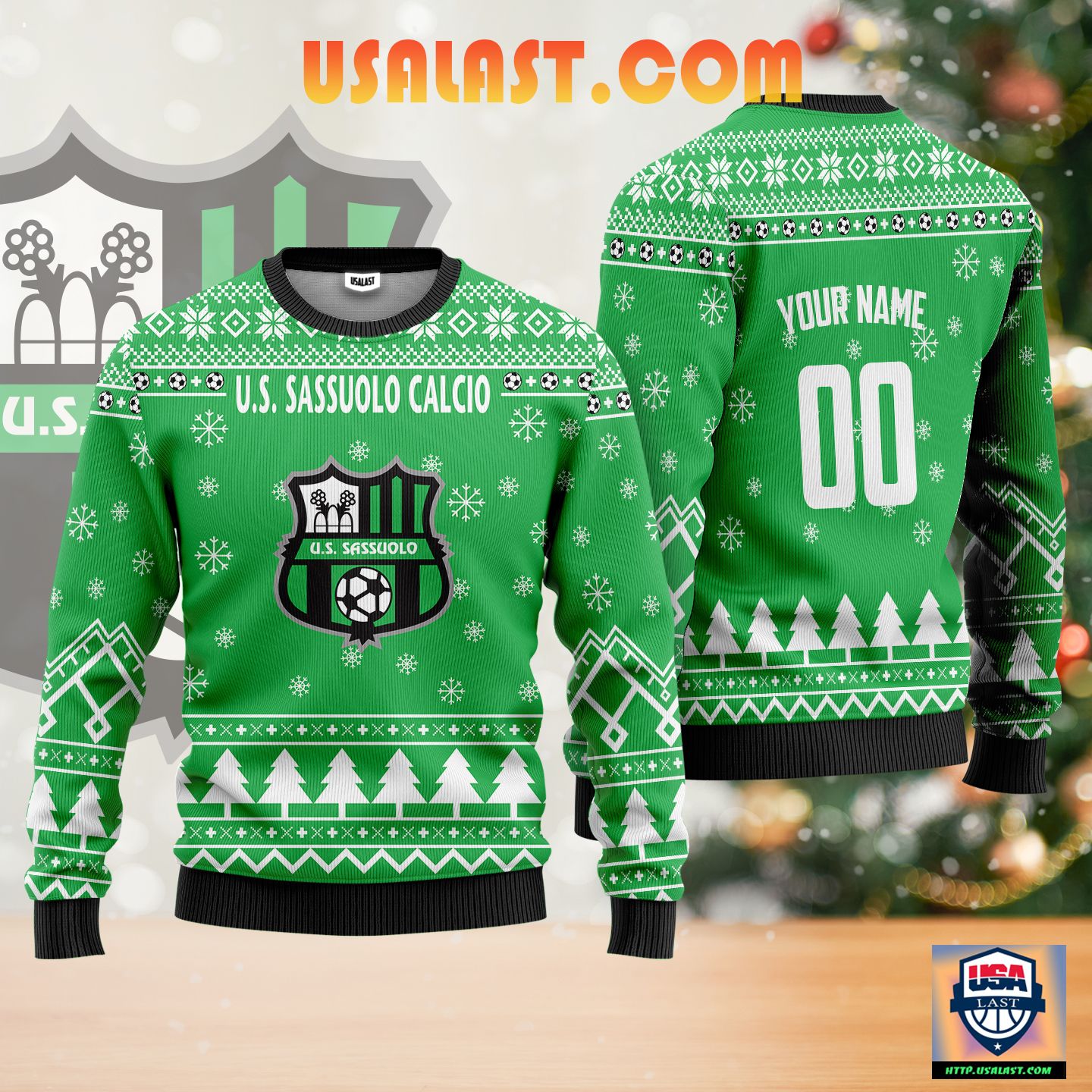 U.S. Sassuolo Calcio Personalized Ugly Christmas Sweater Green Version ? Usalast