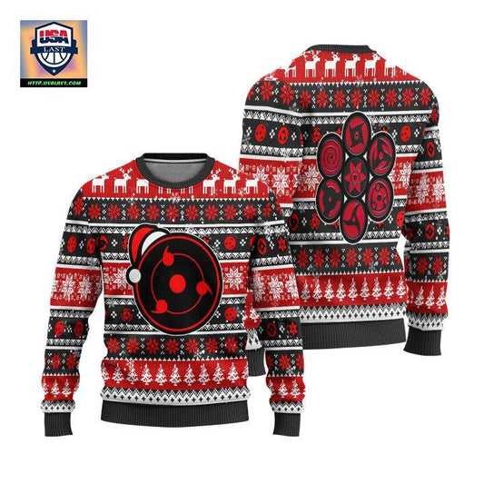 Uchiha Sharingan Naruto Anime Unisex Wool Sweater Christmas Gift ? Usalast
