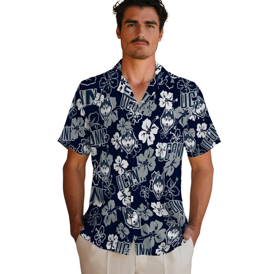 UConn Huskies Hibiscus Bloom Hawaiian Shirt – Moonbestprint