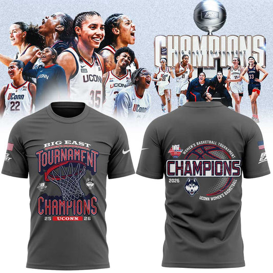 UConn Women's Basketball 2026 BIG EAST Tournament Champions Gray Shirt | MU48 Moonbestprint