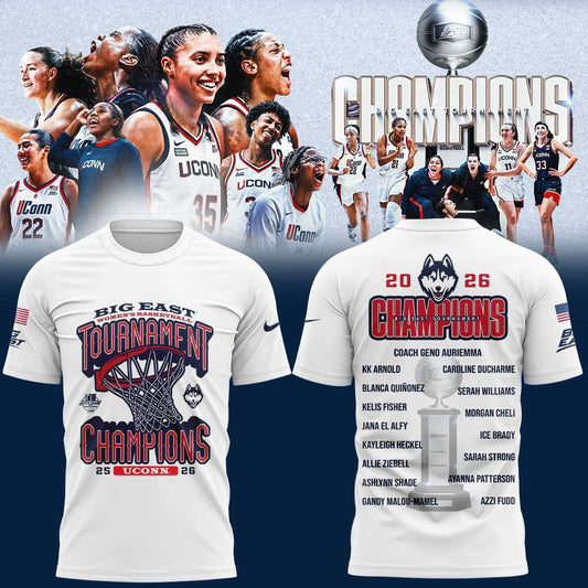 UConn Women's Basketball 2026 BIG EAST Tournament Champions White Shirt | JY70 Moonbestprint