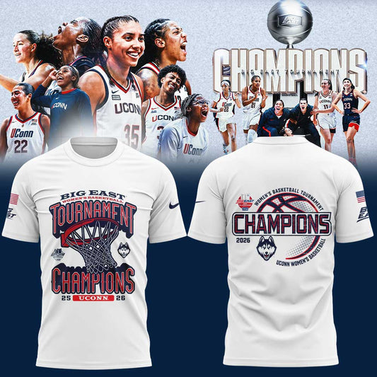 UConn Women's Basketball 2026 BIG EAST Tournament Champions White Shirt V2 | DT86 Moonbestprint