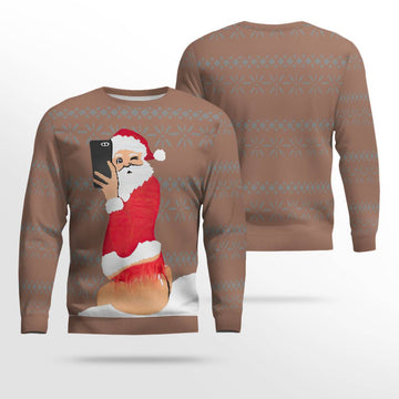 Selfie Santa Ass Ugly Christmas Sweater Mocha Mousse – Moonbestprint