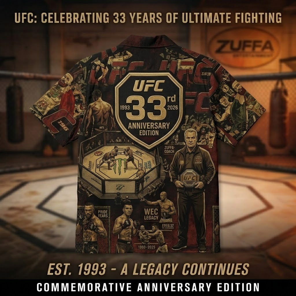 Unisex UFC 33rd Anniversary Commemorative Graphic Hawaiian Shirt for MMA Fans – Moonbestprint