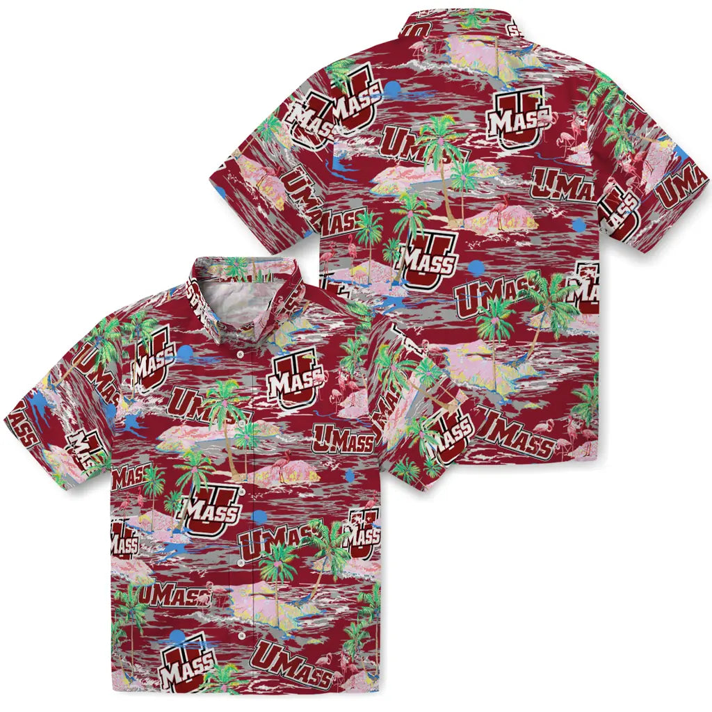 UMass Minutemen Flamingo Retreat 2026 Hawaiian Shirt – Moonbestprint