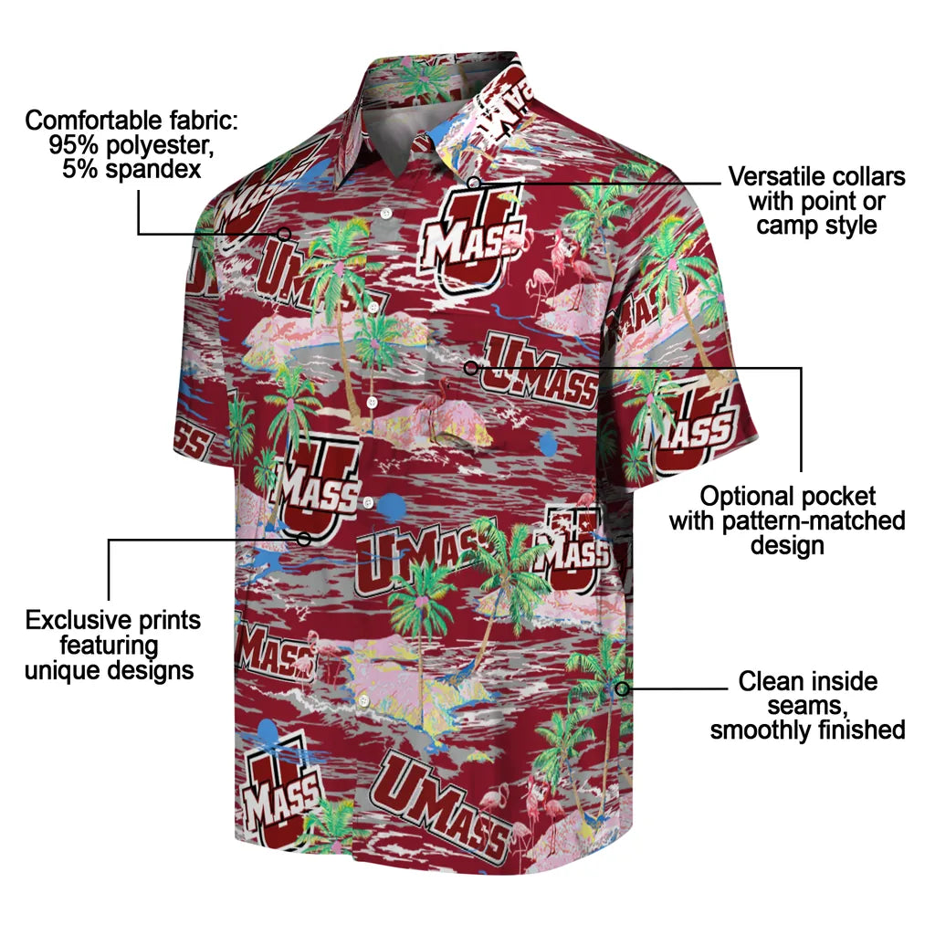 UMass Minutemen Flamingo Retreat 2026 Hawaiian Shirt – Moonbestprint