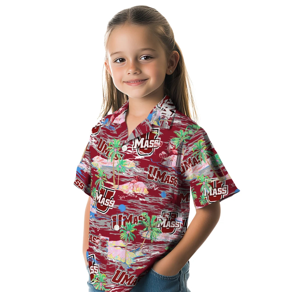 UMass Minutemen Flamingo Retreat 2026 Hawaiian Shirt – Moonbestprint