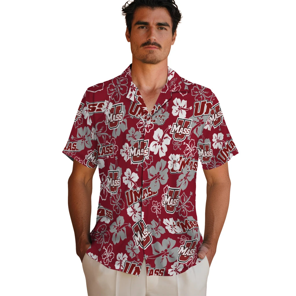 UMass Minutemen Hibiscus Bloom Hawaiian Shirt – Moonbestprint