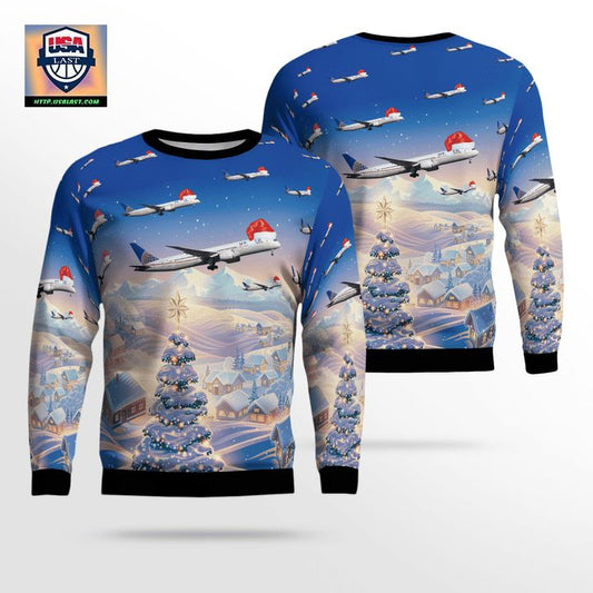 United Airlines Boeing 787-9 Dreamliner Christmas Sweater 3D ? Usalast