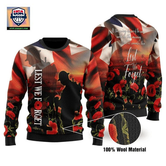 United Kingdom Veterans Let We Forget Ugly Christmas Sweater 2022 ? Usalast