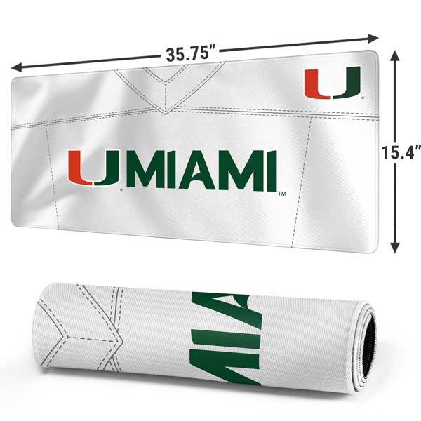 University of Miami White Jersey Gaming Mouse Pad Moonbestprint
