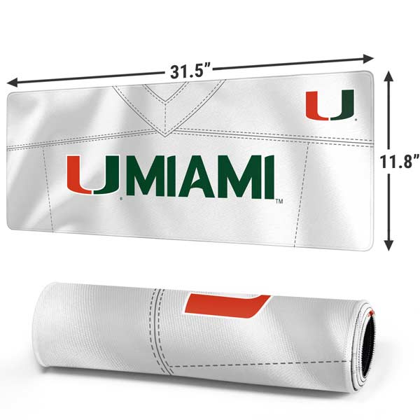University of Miami White Jersey Gaming Mouse Pad Moonbestprint