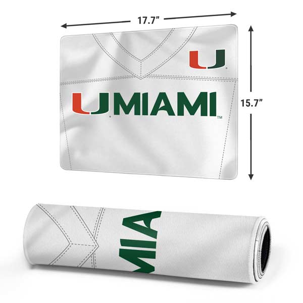 University of Miami White Jersey Gaming Mouse Pad Moonbestprint