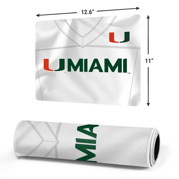 University of Miami White Jersey Gaming Mouse Pad Moonbestprint