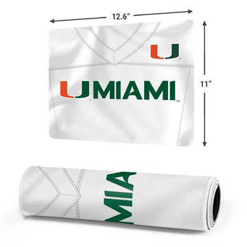 University of Miami White Jersey Gaming Mouse Pad Moonbestprint