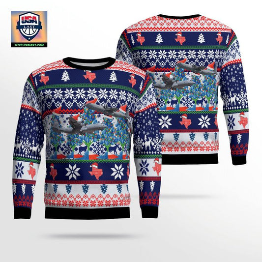 US Air Force Texas Air National Guard C-130J Christmas AOP Sweater ? Usalast