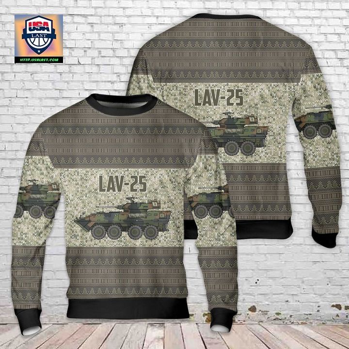 US Marine Corps Light Armored Vehicle LAV-25 Christmas Sweater 3D ? Usalast