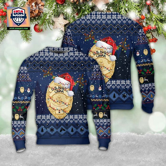 US Navy Command Master-At-Arms CMAA Badge Christmas AOP Sweater ? Usalast